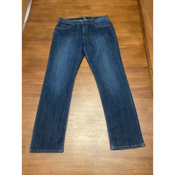 Jones New York Lexington Straight Jeans Dark Wash Classic Stretch Size 14 Tall - Picture 10 of 11